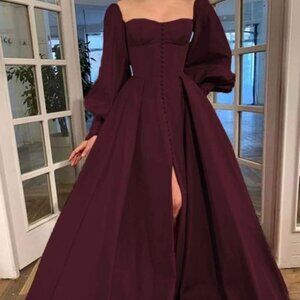 Elegant Burgundy Off-Shoulder Prom Dress
